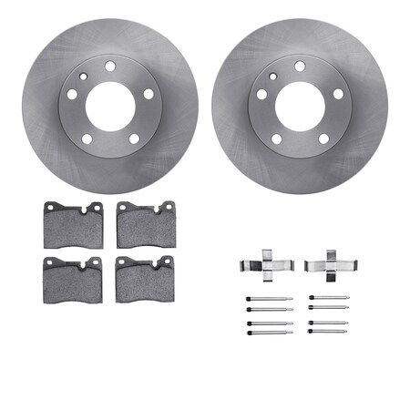 Dynamic Friction Company Front Brake Rotors with 5000 Euro Ceramic Brake Pads includes Hardware 6612-31043